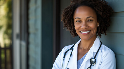 Happy Young African Nurse or Specialist Working in a Hospital – Healthcare Professional