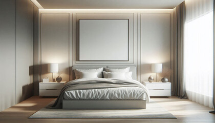 interior of a room with a bed