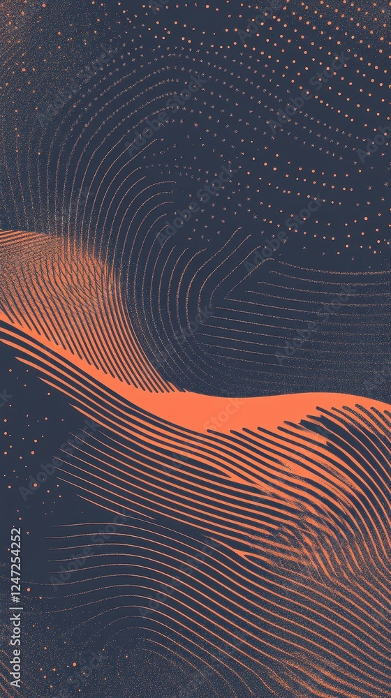 Poster abstract textured lines and dots design
