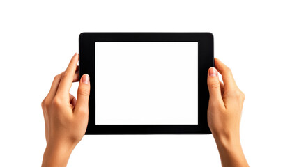 Interacting with digital tablet modern office technology indoor isolated on transparent background