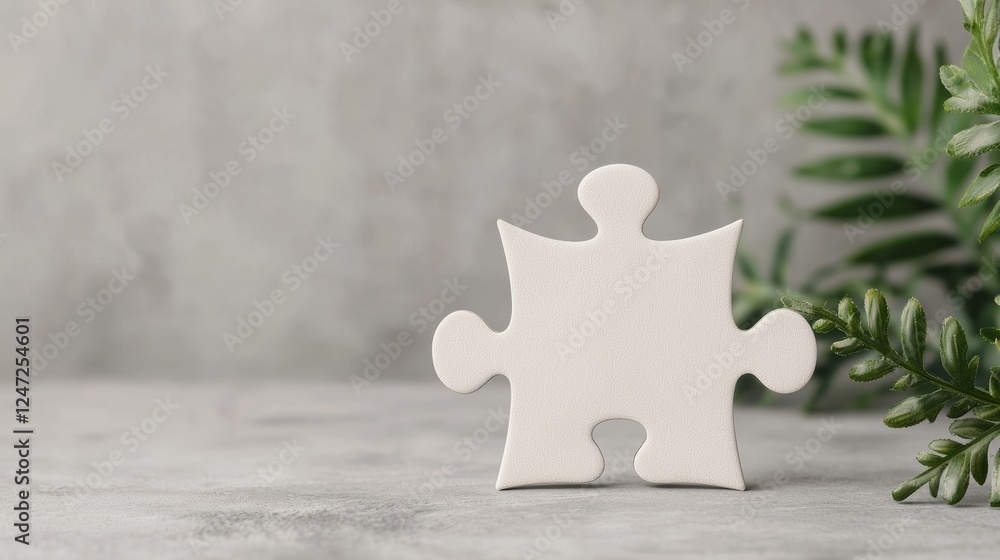 Poster conceptual representation of esg principles with a puzzle piece on a natural background
