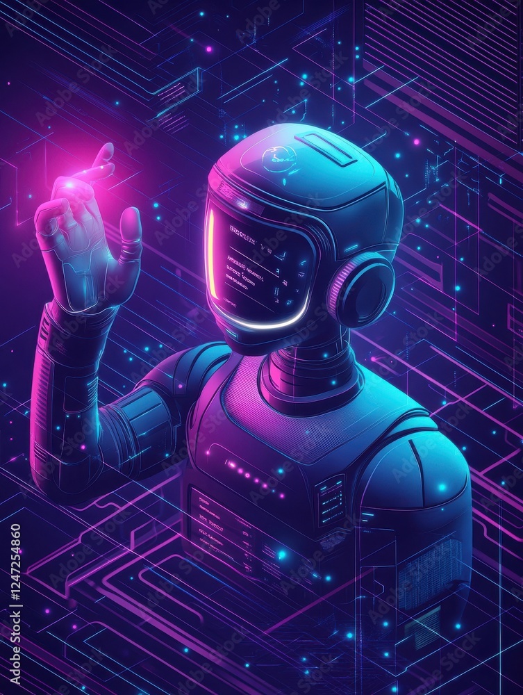 Poster programmers testing chatbot intelligence and brain with circuit. chatbot turing test, intelligent be