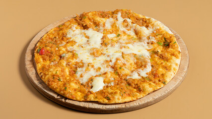 Turkish lahmacun top view isolated	
