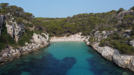 Menorca sail boat trip in Spain with drone dji