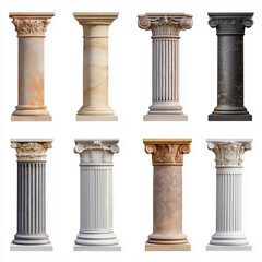 Obraz premium Pillar Set Isolated on white Background