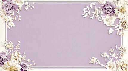 Lavender floral frame, blank space