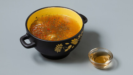 Broth soup bowl ioslated view