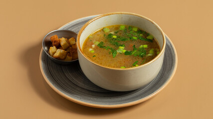 Broth soup bowl ioslated view