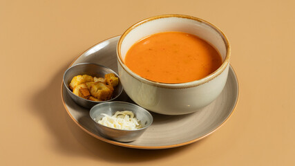 Lentil soup bowl isolated