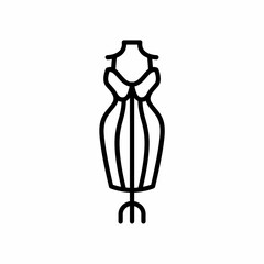 Vintage Classic Classy Couture Boutique Feminine Dress Mannequin Line Art. Vector Illustration