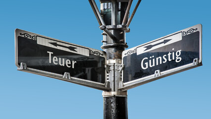 Signposts the direct way to Cheap versus Expensive