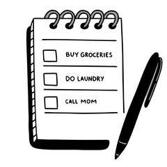 notepad and pen to-do list