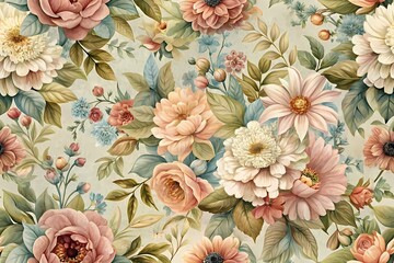 Enchanting Watercolor Floral Pattern – A Seamless Fusion of Vintage Elegance and Modern Charm