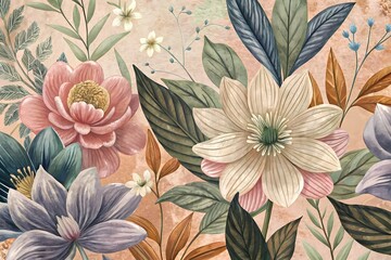 Enchanting Watercolor Floral Pattern – A Seamless Fusion of Vintage Elegance and Modern Charm