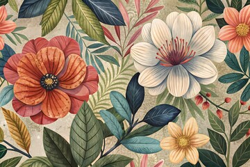 Enchanting Watercolor Floral Pattern – A Seamless Fusion of Vintage Elegance and Modern Charm
