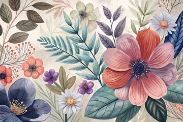 Enchanting Watercolor Floral Pattern – A Seamless Fusion of Vintage Elegance and Modern Charm