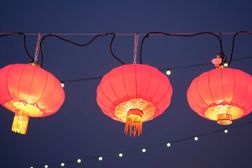 Lanterns in Chinese new year festival in Helsinki, Finland