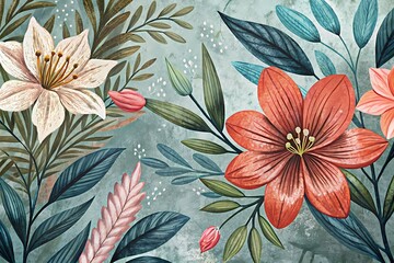 Enchanting Watercolor Floral Pattern – A Seamless Fusion of Vintage Elegance and Modern Charm