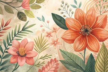 Enchanting Watercolor Floral Pattern – A Seamless Fusion of Vintage Elegance and Modern Charm