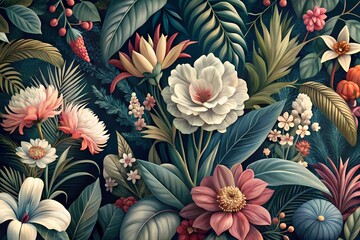 Enchanting Watercolor Floral Pattern – A Seamless Fusion of Vintage Elegance and Modern Charm