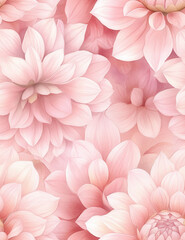 Soft pink floral pattern with delicate petals creating serene atmosphere. intricate details of flowers evoke sense of tranquility and beauty, perfect for various design applications