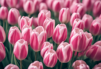 Fototapeta premium striped background tulips pink bunch tulip copy space vibrant stripes still life stem spring pretty pastel many lovely fresh flower colourful bold