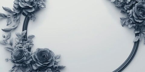 Romantic circular wedding wreath with artificial roses for elegant event decoration.