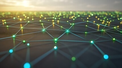 Illuminated Network Nodes Forming a Complex Web