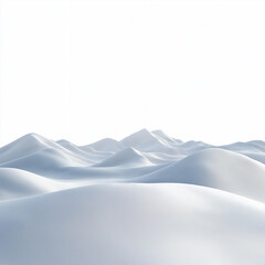 Snow landscape Isolated on white Background