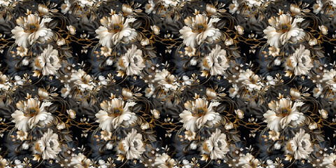 Seamless watercolor floral pattern - green leaves and branches composition on white background, perfect for wrappers, wallpapers, postcards, greeting cards, wedding invitations, romantic events