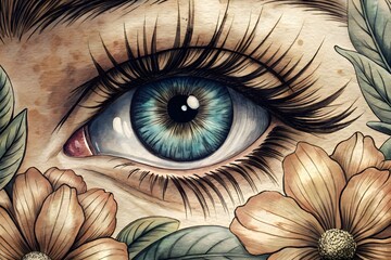 Floral Vision – A Surreal Fusion of Blooming Elegance and the Mystical Gaze of the Unknown
