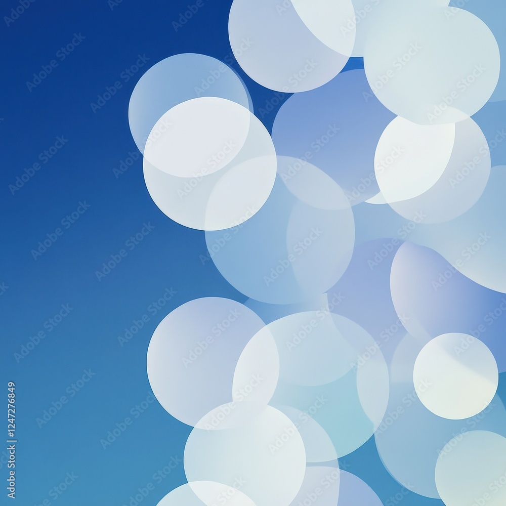 Poster abstract blue background with overlapping circles