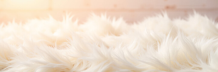 Obraz premium White artificial fur with soft lighting 