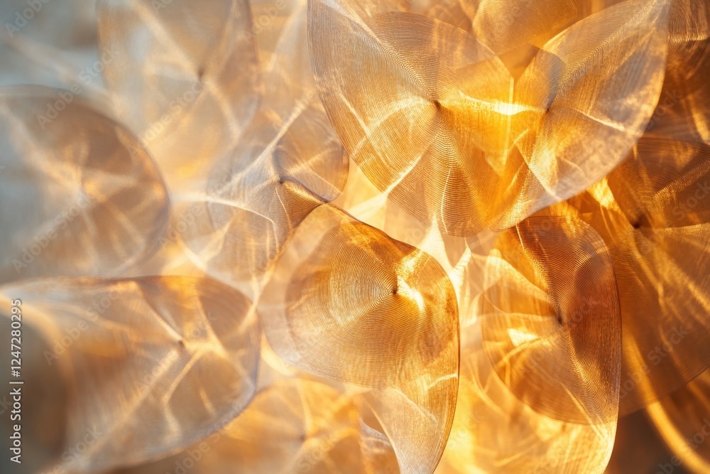 Poster textured light patterns creating warm hues in a close-up abstract composition