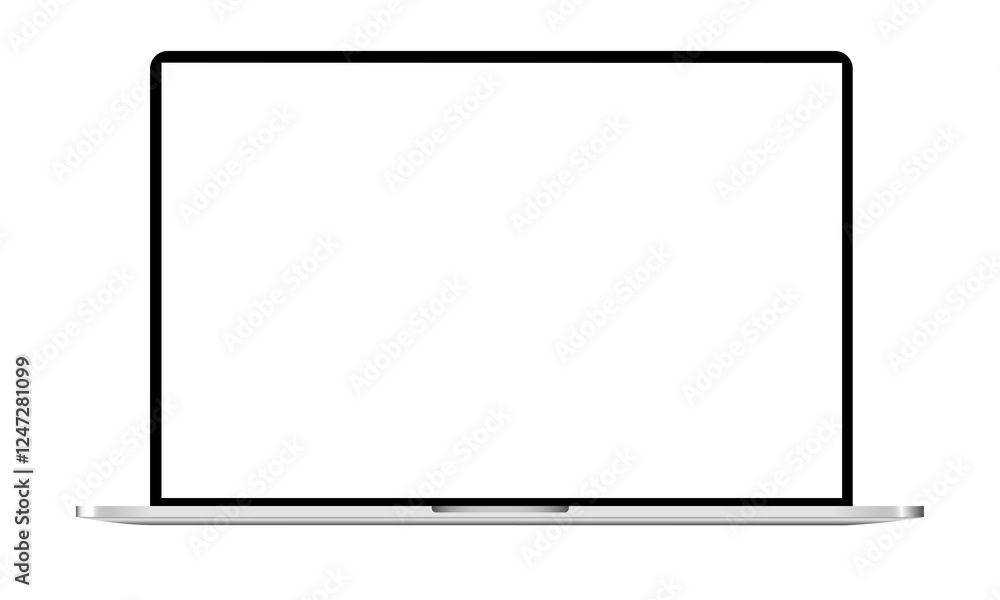Fototapete high-resolution png laptop mockup with a transparent background and empty display, ready for your cr