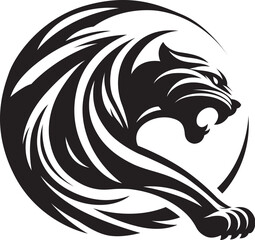 Fototapeta premium Tiger - Black and White Vector Illustration 