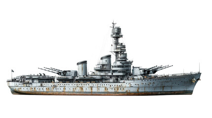 Historic battleship in dry dock maritime museum naval history urban isolated on transparent background