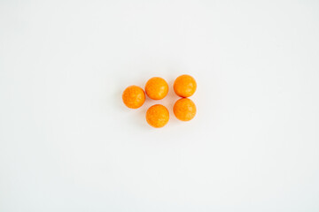orange candy on white background