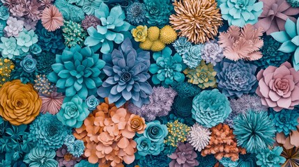 Vibrant Coral Reef Paper Art Composition Featuring Colorful Flora and Unique Designs