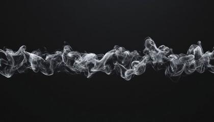 Thin strands of smoke float elegantly, forming captivating shapes in muted tones
