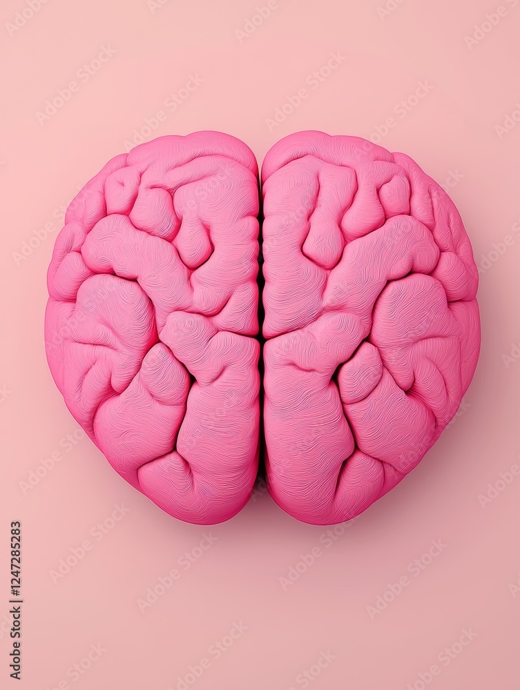 Poster 3d clay concept of brain for creative brainstorming and idea generation