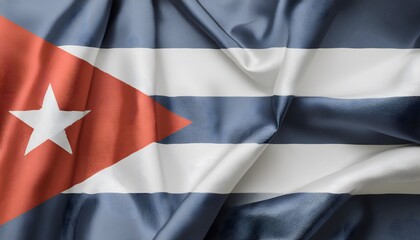 Vibrant Cuba flag waving with luxurious satin texture - Patriotic and cultural symbol