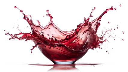 red wine splash isolated on white