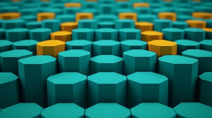 Fototapeta premium Futuristic Paper Craft with Hexagonal Shapes in Vibrant Colors for Creative Projects