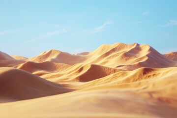 Naklejka premium Endless rolling sand dunes stretching across a vast desert landscape.