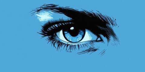 Fototapeta premium A Striking Blue Eye Artistic Rendering