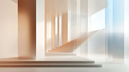 Modern spiral stairs, light interior