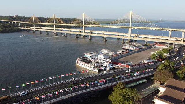 Aeriel view Atal Setu Bridge - Mandovi Bridge - Panaji - Goa