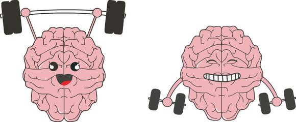 Mental health and fitness vector design with transparent background