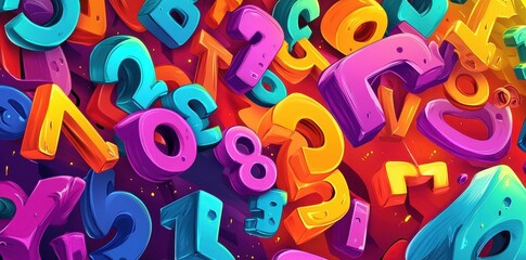 Fototapeta premium Colorful Three Dimensional Number And Letter Forms